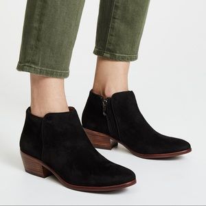 Sam Edelman Black Suede Petty Ankle Boot, size 7